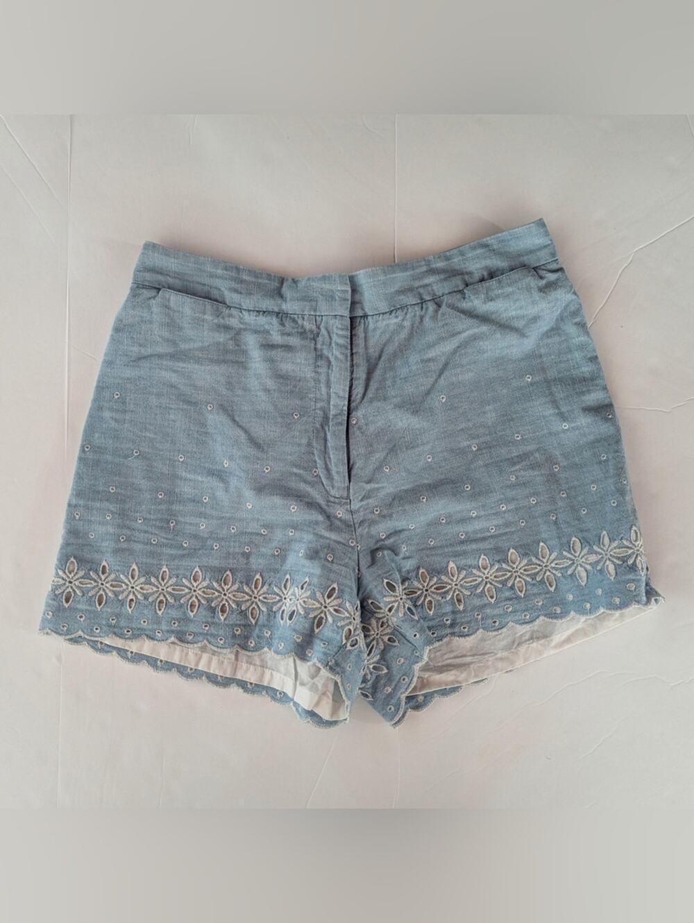 J. Crew Women's Shorts 4 Blue Eyelet